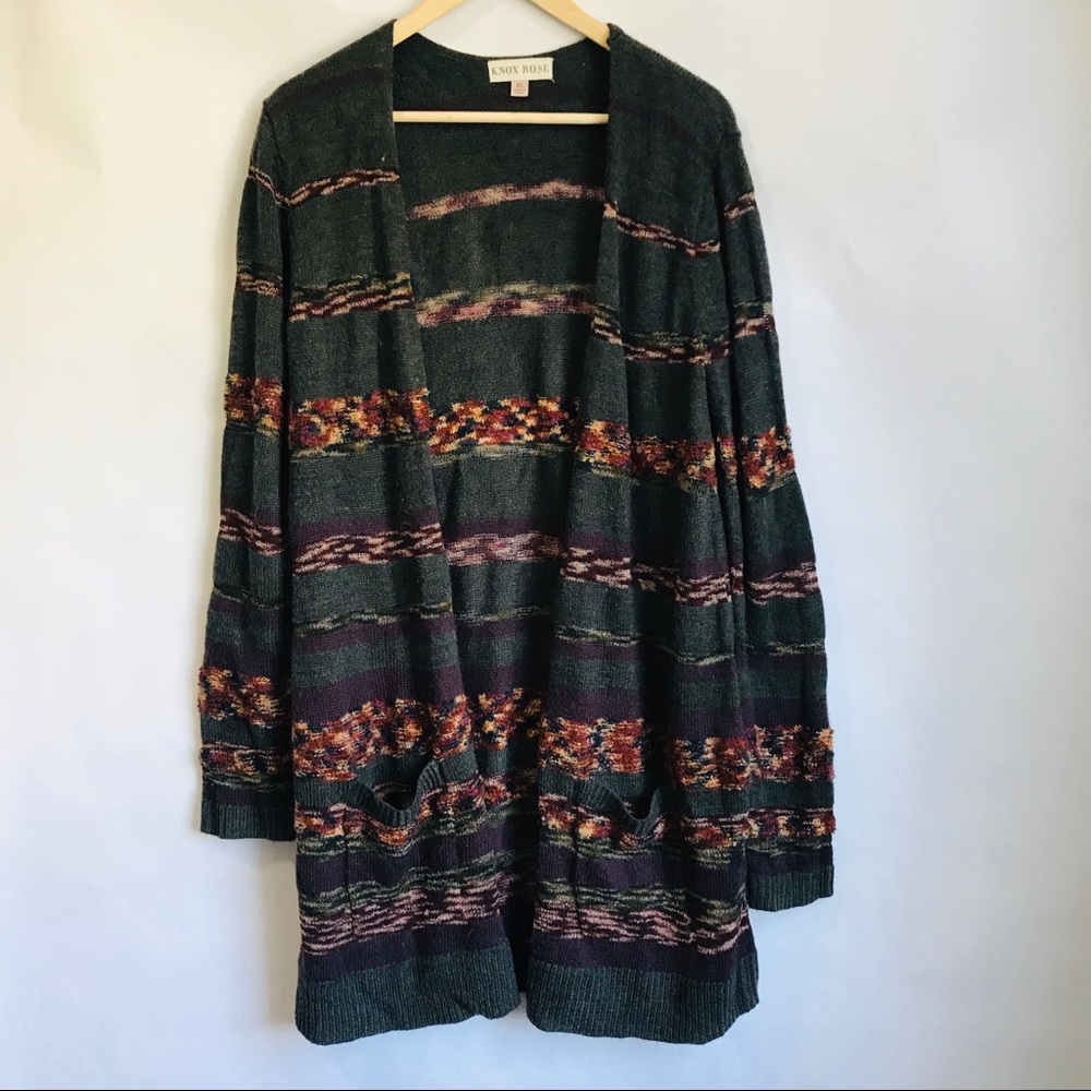 Knox Rose Marbled Stripe Duster Cardigan